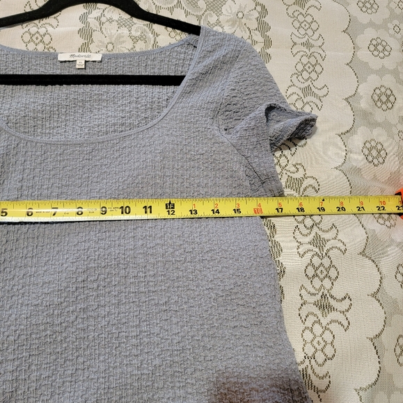 Madewell Short Sleeve Textured Crop Top Size XL - Picture 3 of 8